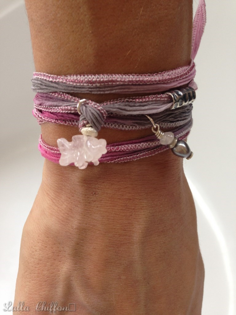 Poisson quartz rose bracelet Lalla Chiffon